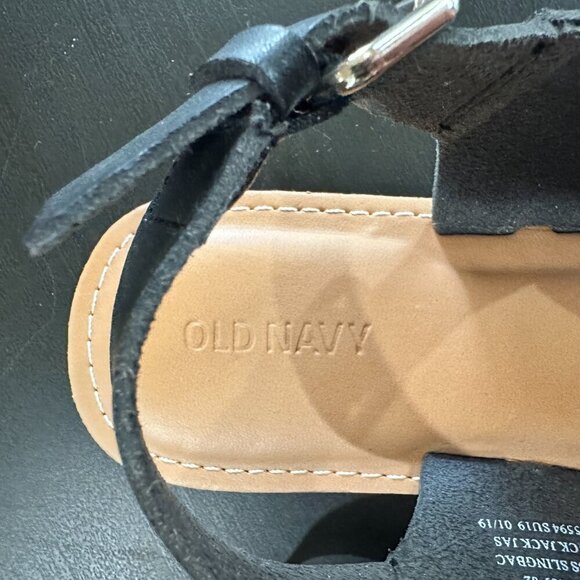 OLD NAVY Faux-Leather Cross-Strap Slingback Sandals Black Size 8.5 - Picture 9 of 15
